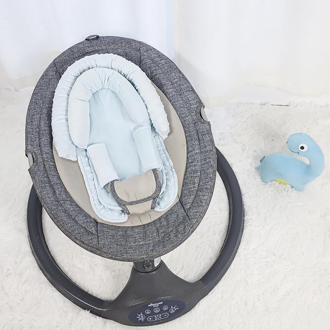 Infant Car Seat Insert, Baby Car Seat Head & Body Support with Straps Pads, Soft Newborn Preemie Carseat Insert Cushion for Girls Boys, Fits Carseat, Stroller, Swing, Bouncer, Light Blue