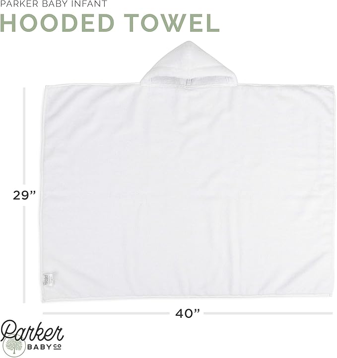 Parker Baby Co. Premium 100% Soft Ring Spun Cotton Hooded Toddler and Kid Bath Towel Plush Towel with Hood for Newborns and Babies