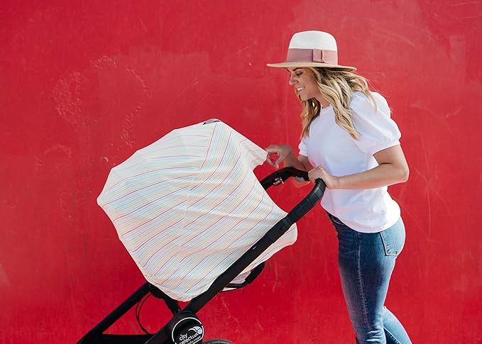 Copper Pearl Multi-Use Cover: Car Seat Covers, Nursing Cover, and Stroller Cover for Sun - Stretchy Fabric, All-Season Use, Stylish Designs, Easy Access for Moms - Rainee