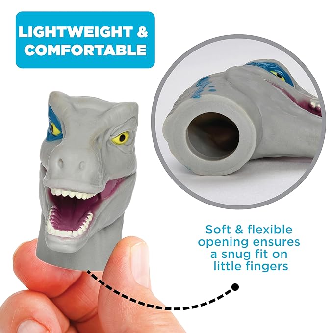NBC Universal Jurassic World Bath Finger Puppets, 10 Pc - Party Favors, Educational, Bath Toys, Story Time, Beach Toys, Playtime, Stocking Stuffer