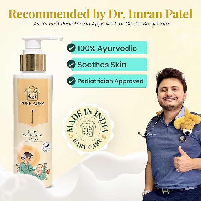 Rich Moisture Baby Lotion, 200ml, Nourishing Cream for Soft & Sensitive Skin, Ayurvedic & Chemical-Free, Safe for Newborns & Kids