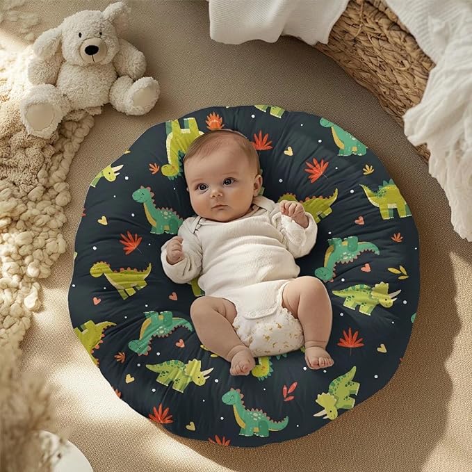 Newborn Lounger Cover, Green Dinosaur Soft Newborn Lounger Cover Removable Infant Lounger Cover Comfortable Lounger Slipcover Waterproof Infant Lounger Pillow for Boys Girls