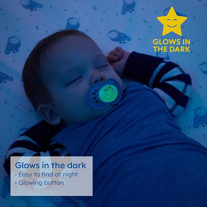 MAM Night Pacifiers with Glow-in-Dark Buttons, 0-6 Months (2 Pacifiers & Case) & MAM Original Newborn Pacifiers, 0-3 Months (2 Count)