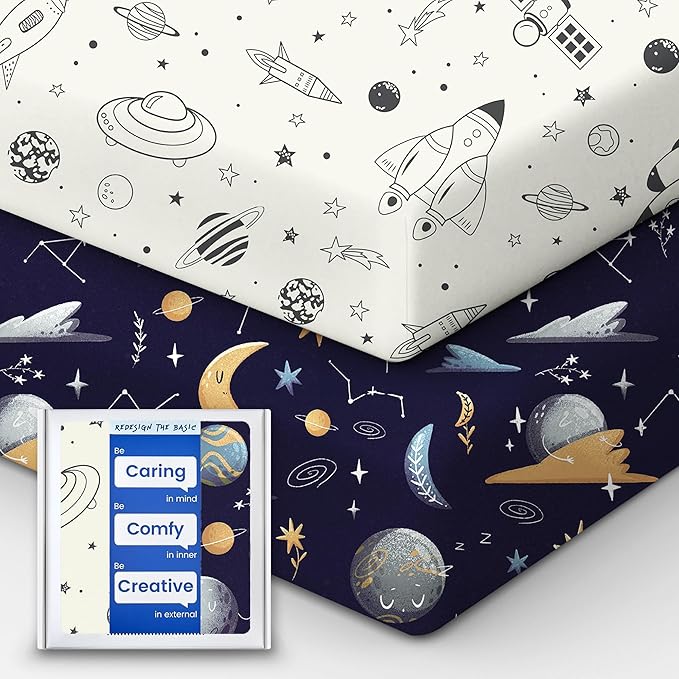 Crib Sheet for Boy Girl, Premium Soft Jersey Knit Fitted Crib Sheets, Safe and Snug, Durable, Stylish Crib Sheet, 28''x52''x9'' Extra Deep Pocket