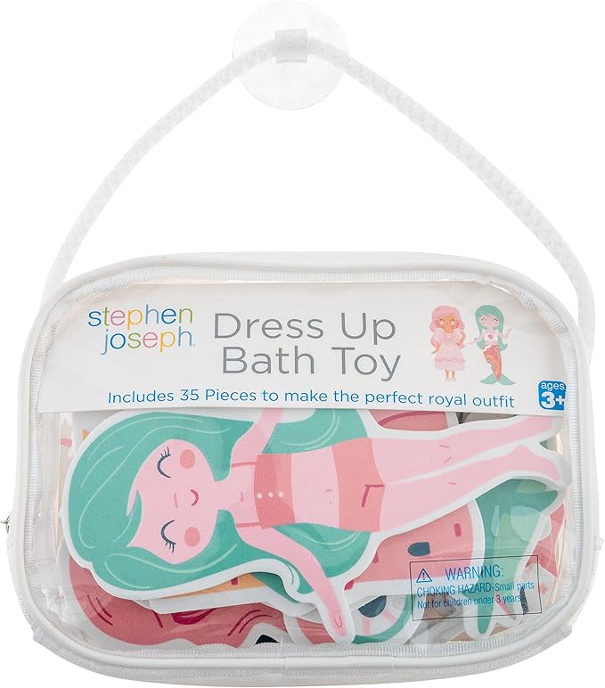 Stephen Joseph, Floating Dress-Up Foam Bath 35-Piece Toy Set, Girl/Mermaid