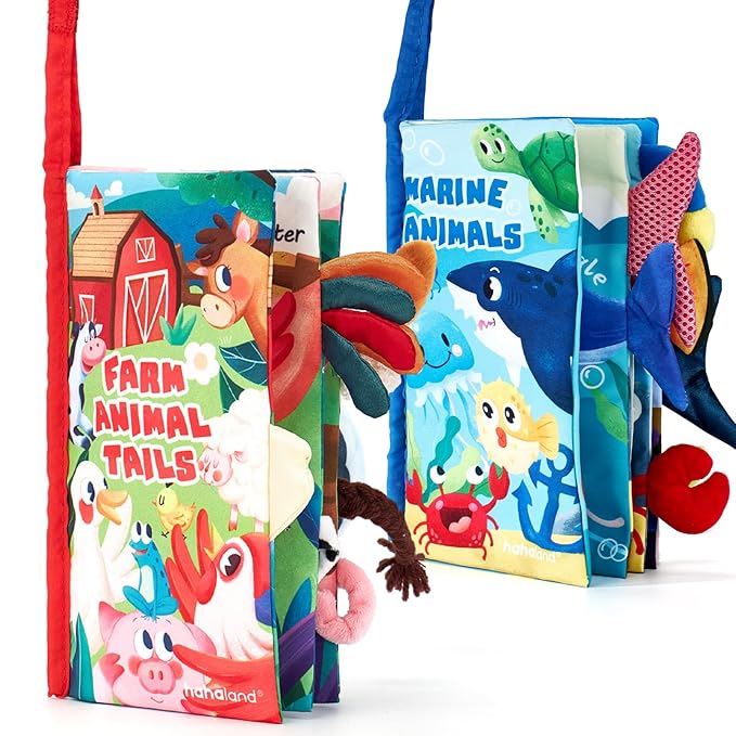 hahaland Baby Books 0-6 Months,Infant Tummy Time Toy High Contrast Sensory Baby Toys 6 to 12 Months Touch Feel Book Gift Christmas Stocking Stuffers for Boy Girl 0-3 Months Book Early Learning Toy
