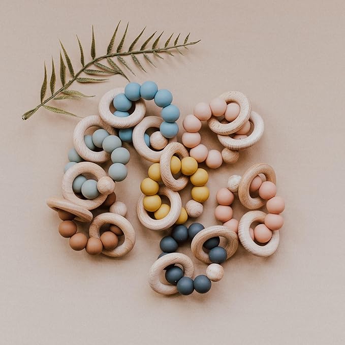 Babeehive Goods Teething Ring | Soothing Comfort for Your Little One | Safe and Effective Relief | Highly Sffective Teething Aid, Perfect for Soothing Sore Gums and Providing Comfort (Apricot)