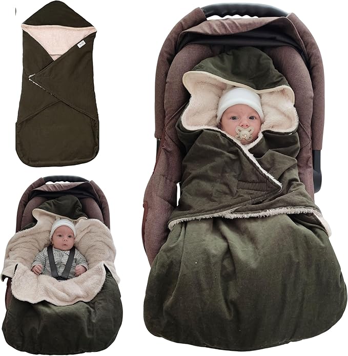 Car Seat Cover - Baby Girl Blanket for Winter - Essential Carseat Accessory