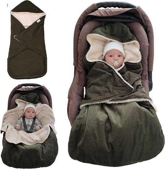Car Seat Cover - Baby Girl Blanket for Winter - Essential Carseat Accessory