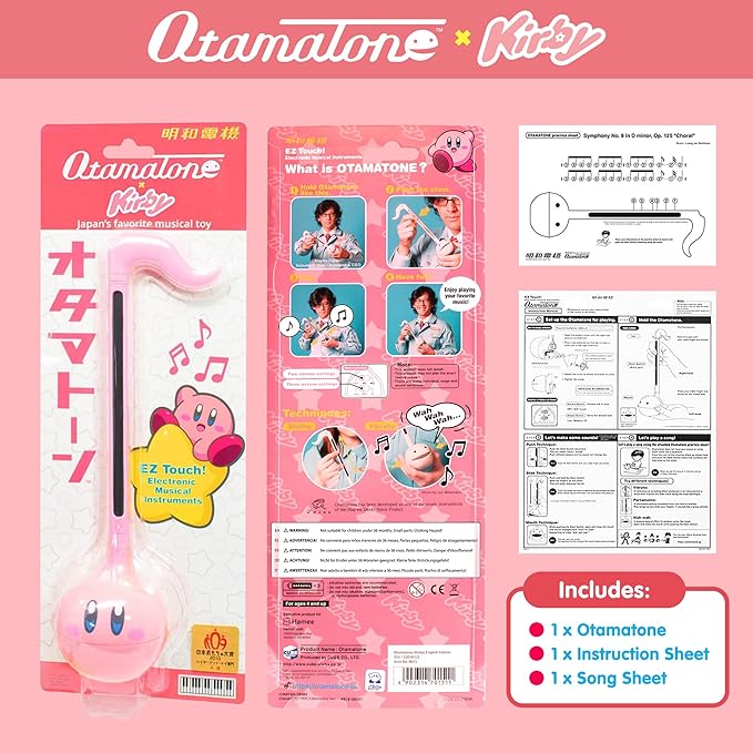 Otamatone Kirby Pink Star Hero Japanese Electronic Musical Instrument Portable Music Synthesizer from Japan by Maywa Denki Studio Award Winning, Educational Fun Gift Game Character Pink Hero