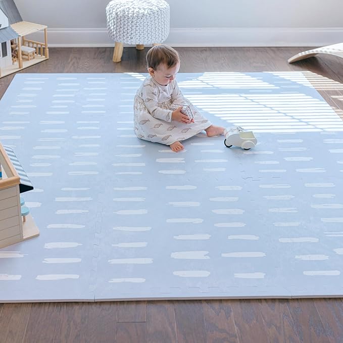 Little Landings Baby Play Mat for Floor - Shoreline (4x6ft) - Premium EVA Foam Play Mat for Babies & Toddlers (Ages 0-5+) Non-Toxic Playmat for Tummy Time, Crawling & Playroom - Stylish & Comfortable