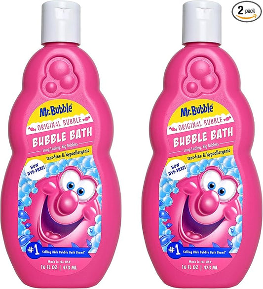 Mr. Bubble Original Bubble Bath - Great for Your Baby, Kids, and Adults - Hypoallergenic, Tear Free Bubble Bath Solution (2 Bottles, 16 fl oz Each)