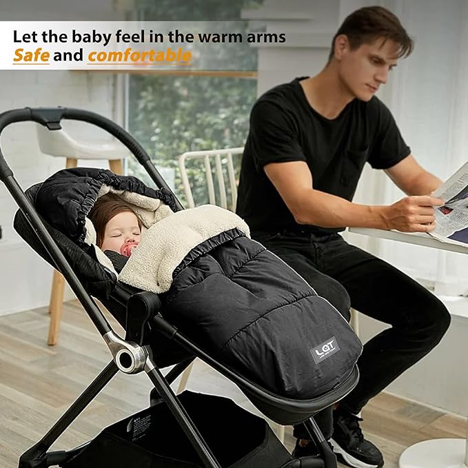 LAT Baby Warm Bunting Bag Universal,Stroller Sleeping Bag Cold Weather,Waterproof Toddler Footmuff (Detachable,Pink)