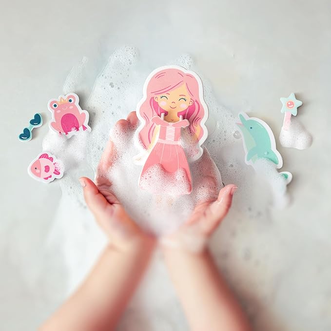 Stephen Joseph, Floating Dress-Up Foam Bath 35-Piece Toy Set, Girl/Mermaid