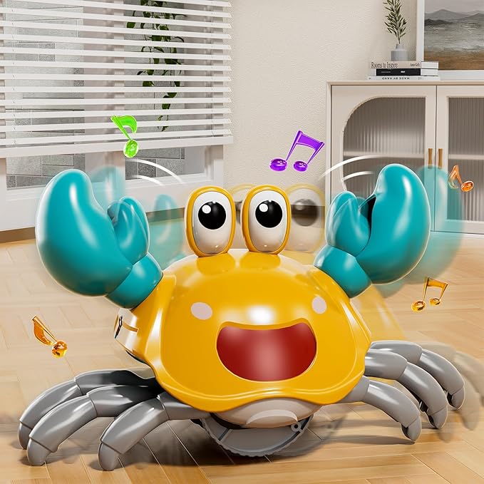 Beby Buty Crawling Crab Baby Toy, Infant Tummy Time Walking Dancing Moving Crab Toys for Babies Girl Boys, Crawling Crab Baby Toy Toddler Birthday Gifts