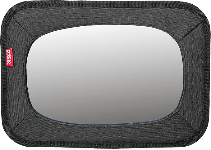 Nuby Shatterproof Rear Facing Backseat Baby Mirror, Black