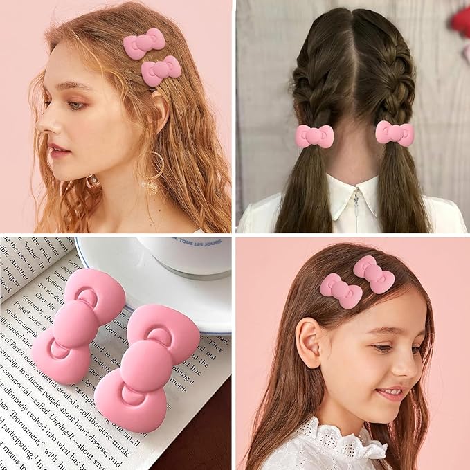 1Set of 2 Pink Bows Hair Clips for Girls,Bow Hair Barrettes for Women, Fashion Bow Hairpin Alligator Clips, Bows Hair Clips for Girls and Women Clips and Barrettes