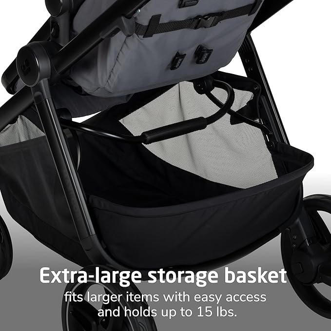 Maxi-Cosi Zelia Pro 5-in-1 Travel System with Mico Pro Infant Car Seat, Baby Stroller Combo, Reversible Seat, Large Wheels, Adjustable Handle, Newborn to Toddler, Lightweight, Sea Salt