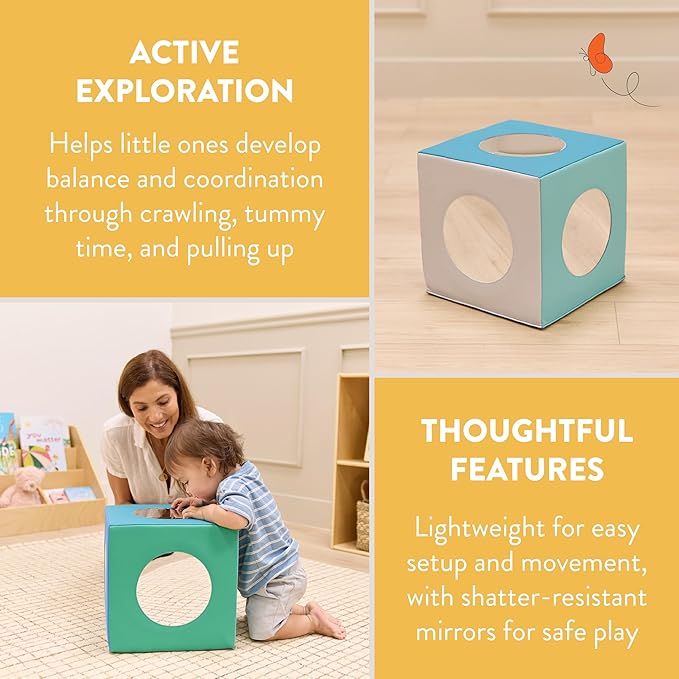 Peek 'n' See Sensory Activity Mirror Cube, Baby Essentials, Contemporary