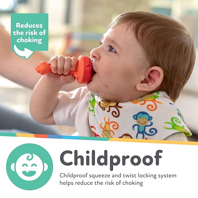 Nuby Silicone Nibbler Feeder for Kids - Soft Baby Feeding and Teething Toy - 10+ Months - Aqua Hedgehog