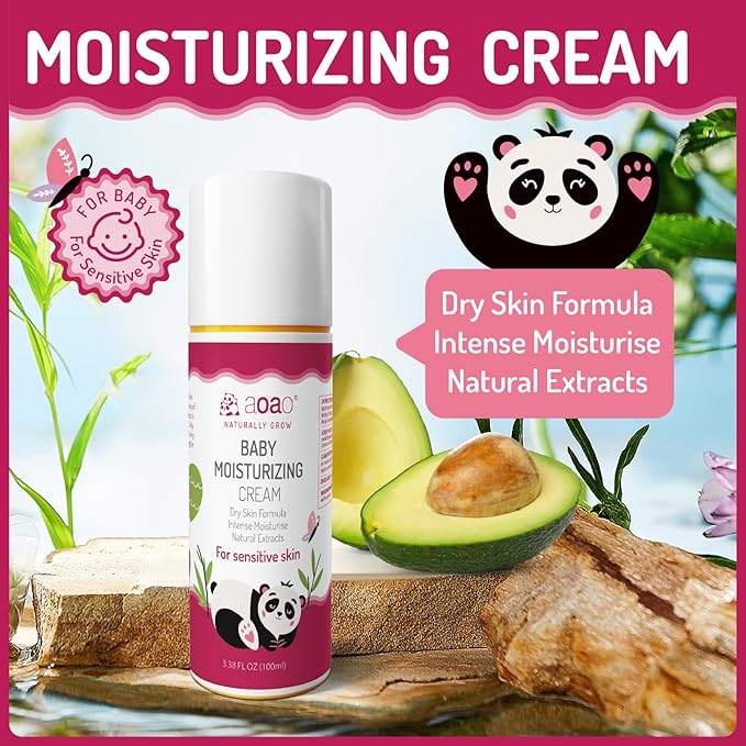 Kids Face Cream, Baby Soothing Moisturizing Cream, Nourishing & Hydrating, Gentle Formula with Shea Butter, Chamomile, Lightweight, Hypoallergenic, Baby Face Lotion, Safe for Newborns, 100ml/3.38oz