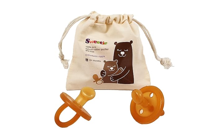 SWEETIE Rubber Pacifier Natural Rubber Pacifier Orthodontic 1 Count Original Natural Rubber Pacifier (0-6 Small)