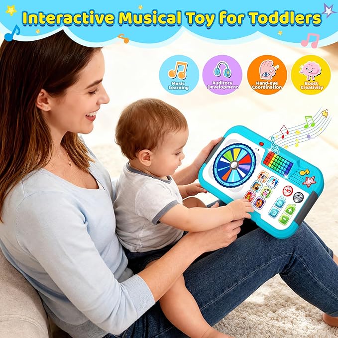 Baby DJ Toys for 6-12 Months, DJ Table for Baby 1 Year Old Boys Girls, Interactive Early Development Toy, Christmas Birthday Gifts for Toddlers