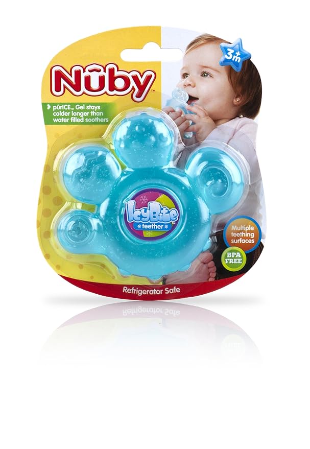 Nuby IcyBite Hand Teether, Colors May Vary
