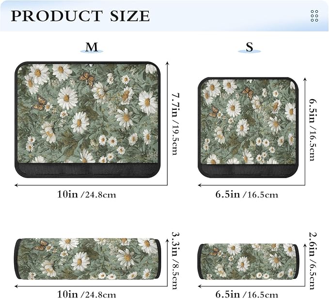 2 Pack Seatbelt Covers Seat Belt Cover Pad for Adults Boys Girls Car Seat Strap Covers Pads Cushion Universal Shoulder Strap Pad Protector for Backpack Camera Bag 6.5 Inch Summer Daisy Butterfly Green