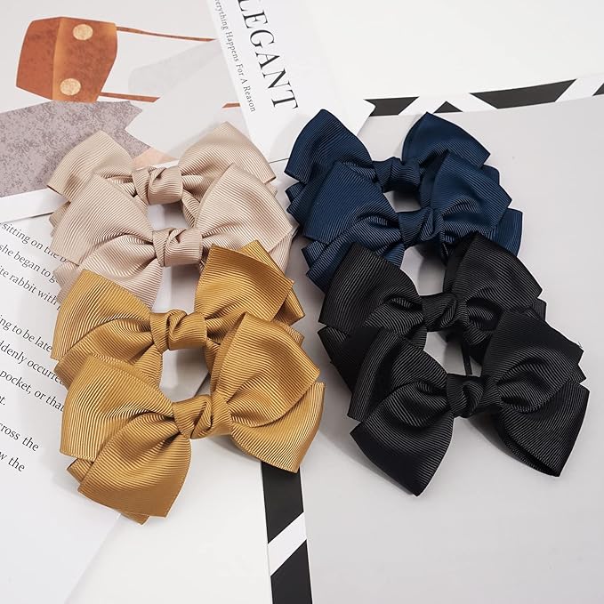 CÉLLOT 40pcs 4 inch Hair Bows for Girls Grosgrain Ribbon Toddler Hair Bows Alligator Clips for Baby Girls Kids Teens Back to School Hair Accessories in Pairs