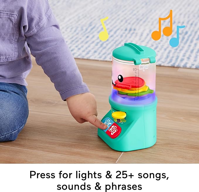 Bundle of Fisher-Price Laugh & Learn Baby Magic Color Mixing Bowl with Pretend Food Music & Lights + Counting & Colors Smoothie Maker Pretend Blender with Music & Lights for Ages 9+ Months