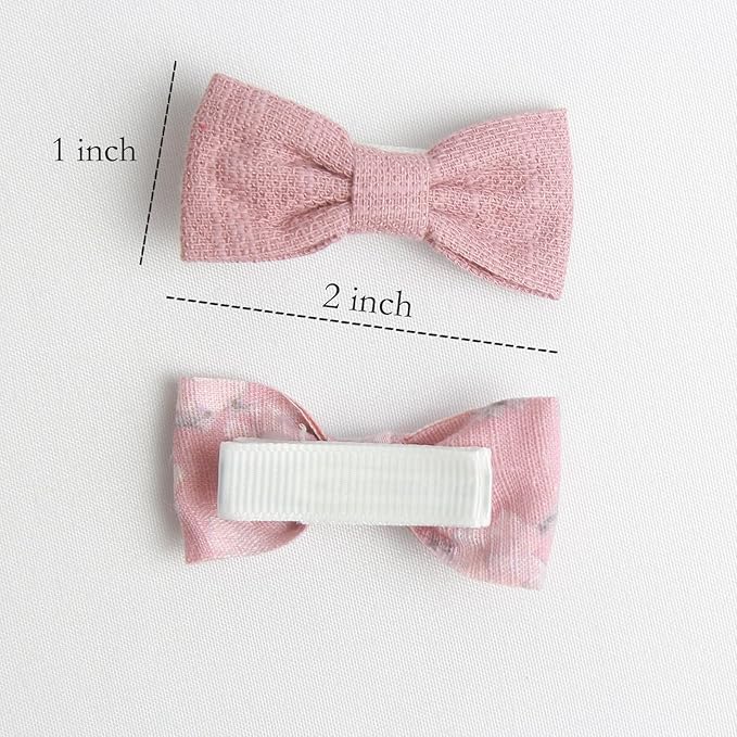 Baby Hair Clips Set, 10PCS Soft Fabric Hair Accessories for Toddlers, Mini Hair Bows for Daily Wear, School, Parties, Birthday Gifts (Pink)