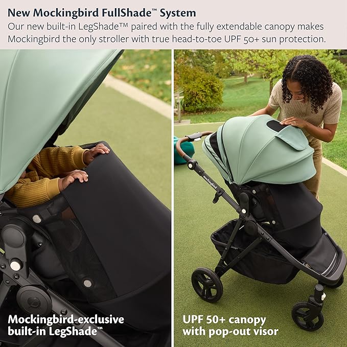 Mockingbird 2nd Seat Kit 3.0 - Compatible with Mockingbird Single-to-Double Strollers - Seat Expansion - Includes Expansion Adapters - Stone Blue