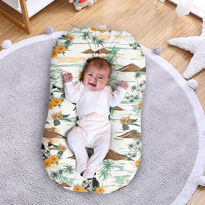 Milk Cow Baby Lounger Pillow Sleeping Infant Flower Breathable for Boys Girls 0-12 Months Snuggle Me Lounger Cover Floral Soft