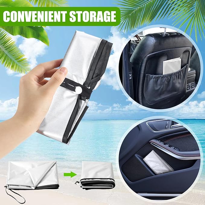 BBTO 2 Pcs Car Seat Sun Shade Cover Car Seat Cooler Toddler Cover Heat Protector Reflective Baby Keep Baby Cool and Child Safety for Travel (Silver Coated Cloth)