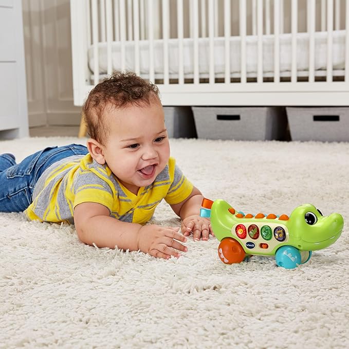 Vtech Baby Educational Crocodile - Interactive Baby Toy with Music, Phrases and Sounds - Colorful Crocodile on Wheels with Multiple Keys for 6-36 Months