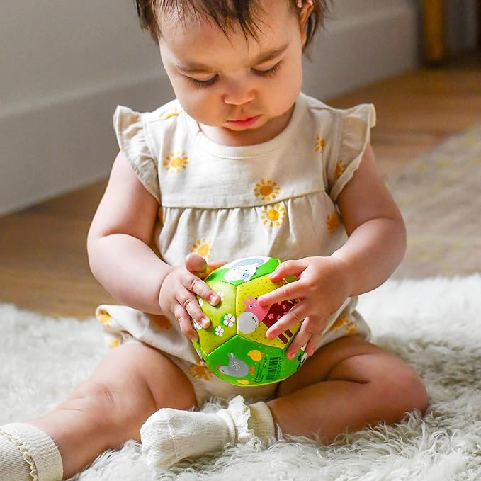 HABA Soft Baby Ball Tummy Time & Sensory Play - 4.5" Infant Play Ball Ideal for Crawling, for Babies 6 Months & Up