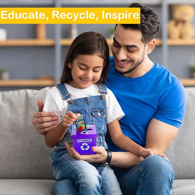 Fun Express Sorting Toys for Toddlers 1-3 - Color Sorting Educational Recycling Game with 54 Pieces | STEM Learning Activities for Preschool Science & Earth Day Projects | Eco-Friendly Teaching Kit