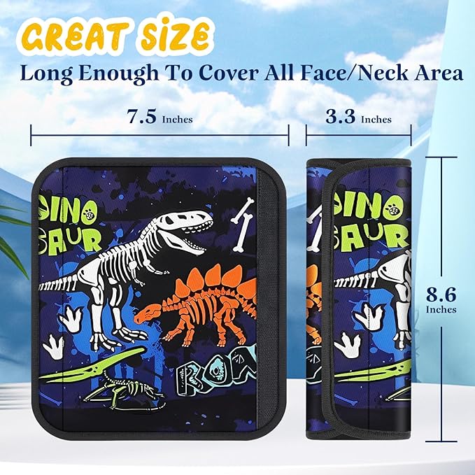 Akkya 2 Pack Seat Belt Cover Pad, Dinosaur Seatbelt Cushion Car Seat Strap Pads for Kids Carseat Stroller Shoulder Strap Protector Accessories