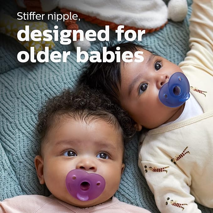 Philips Avent Soothie Heart Pacifier, 3-18 Months, Blue/Light Blue, 2 Pack, SCF099/11