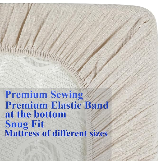 Muslin Pack and Play Sheets Fitted Compatible with Graco Pack n Play Playard Crib and Other 27 x 39 Inch 24 x 38 Playpen/Mini Crib Mattress Soft 100% Cotton Fog & Brown