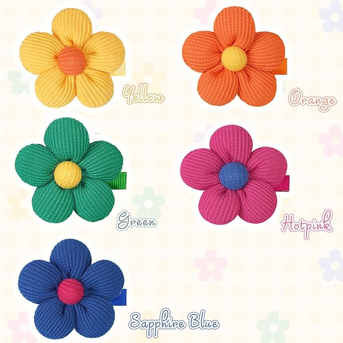 CÉLLOT Flower Hair Clips,10 Pcs Non-Slip Flower Bows Alligator Clips Hair Accessories for Girls Toddlers Teens and Women