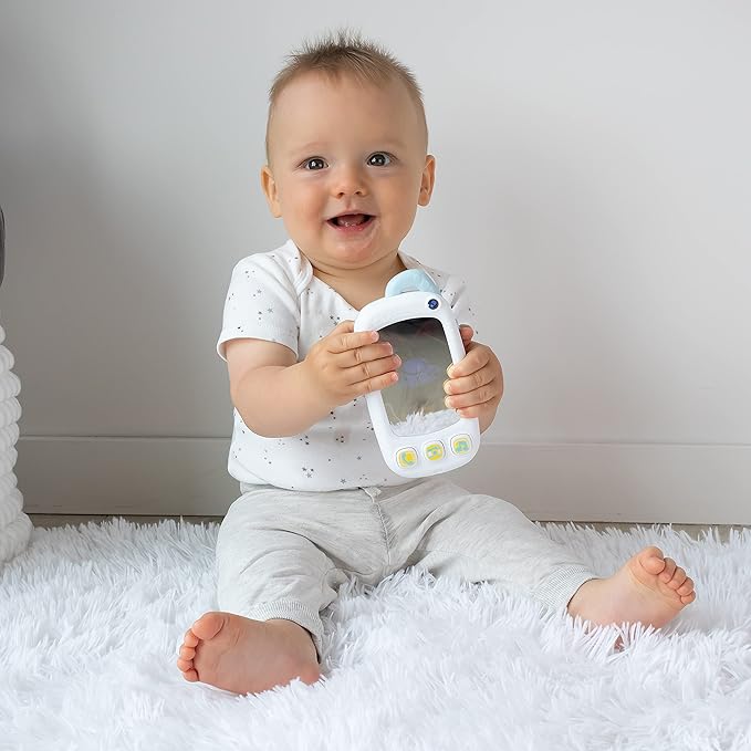 Baby Selfie Toy Phone with Easy-Press Buttons & Light-up Mirror - Baby Phone for 9+ Month Old - Play Phone Musical Toys to Encourage Tummy Time, for Babies