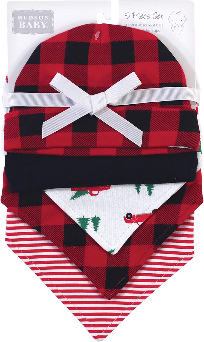 Hudson Baby Unisex Baby Cotton Bib and Headband Set