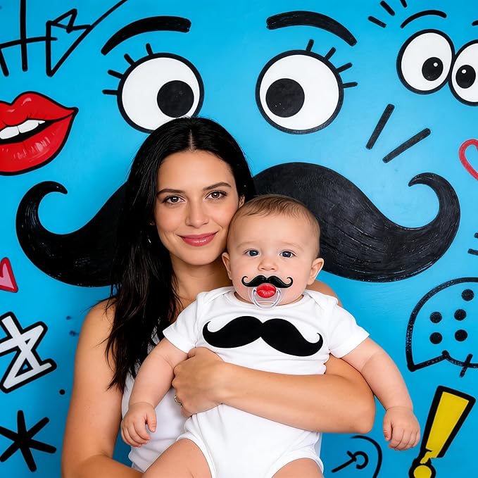 3Pcs Funny Pacifiers for Babies, Newborn Pacifier 0-6-12-18 Months, Infants Teeth Pcifiers for Toddlers, Mustache Pacifier BPA Free