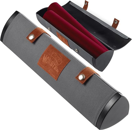 Monster Protectors Hard-Cased Playmat Tube - Premium Prism-Shaped Canvas Play Mat Holder with Fabric Interior and Snap Closure - Won't Roll Off The Gaming Surface- Holds up to 2 Mats Like No Other