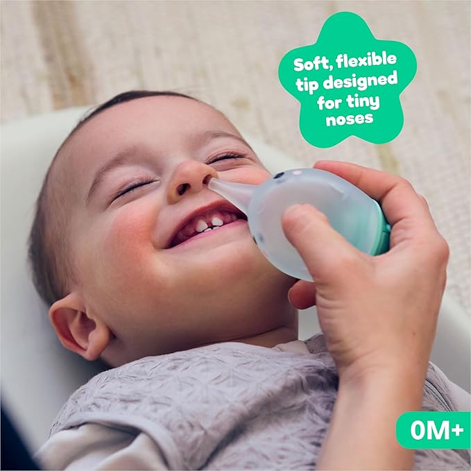 Playhouse MD Booger Buddy Nasal Aspirator Bulb, Narwhal - with LED Light for Babies & Toddlers – BPA-Free Snot Remover for Infant Stuffy Nose and Congestion Relief – Easy to Clean Design