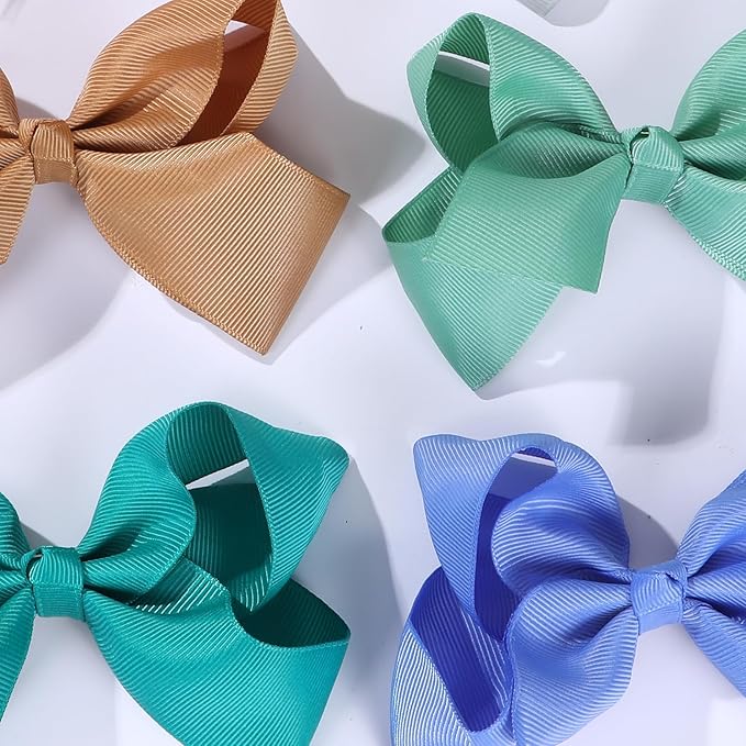 40PCS Hair Bows for Girls,Hand-made Grosgrain Ribbon Hair Bow Alligator Clips Hair Accessories for Toddlers Baby Girls Kids Teens in Pairs