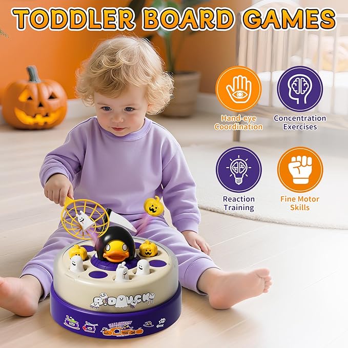 B.Duck Bounce and Catch Games, for Toddlers 3-5, Board Game for Kids Age 4-8, Interactive & Music Duck Games for 5-7 Boys Girls