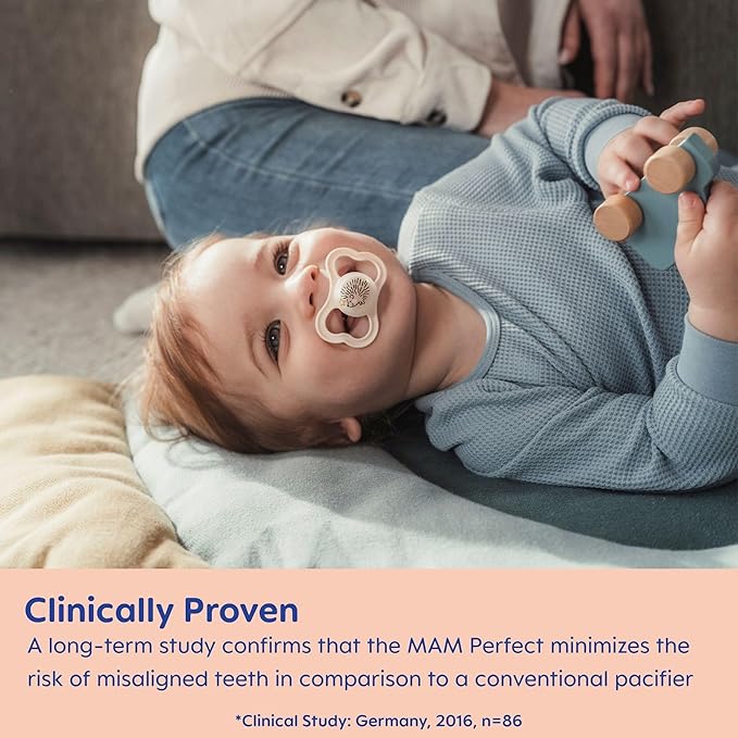 MAM Supreme Night Baby Pacifier, for Sensitive Skin, Patented Nipple, 4 Pack, 16+ Months, Unisex,2 Count (Pack of 1)